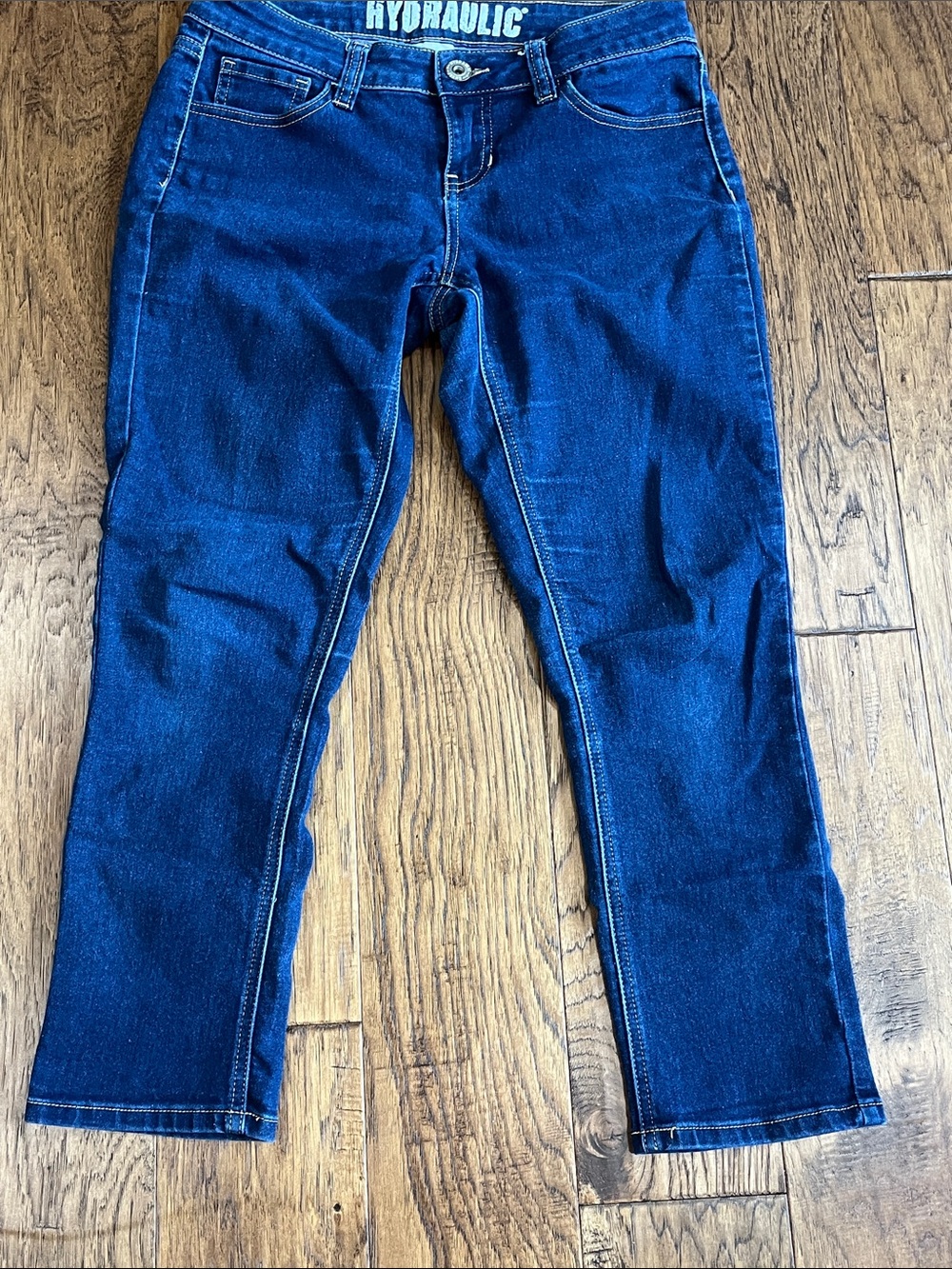 Hydraulic Deep Blue Cropped Stretch Jeans